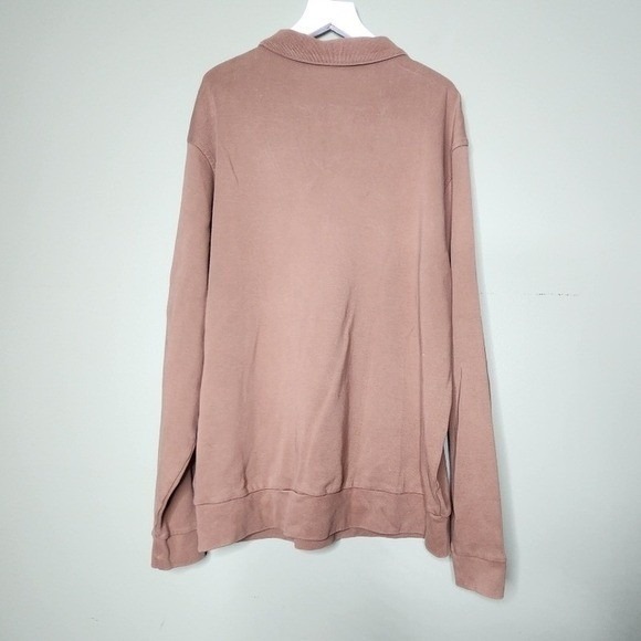 Cremieux Classic Long Sleeve Polo Shirt Tan Camel Zip XL - Picture 4 of 6